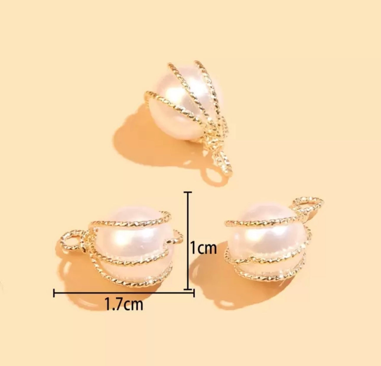 TCB Pearl and Rhinestone Charm