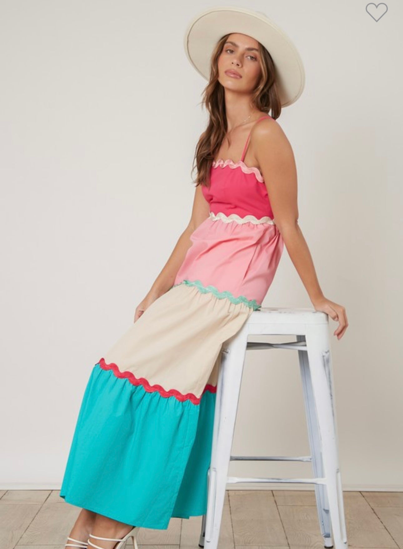 Pink/Mint Multi Maxi Dress