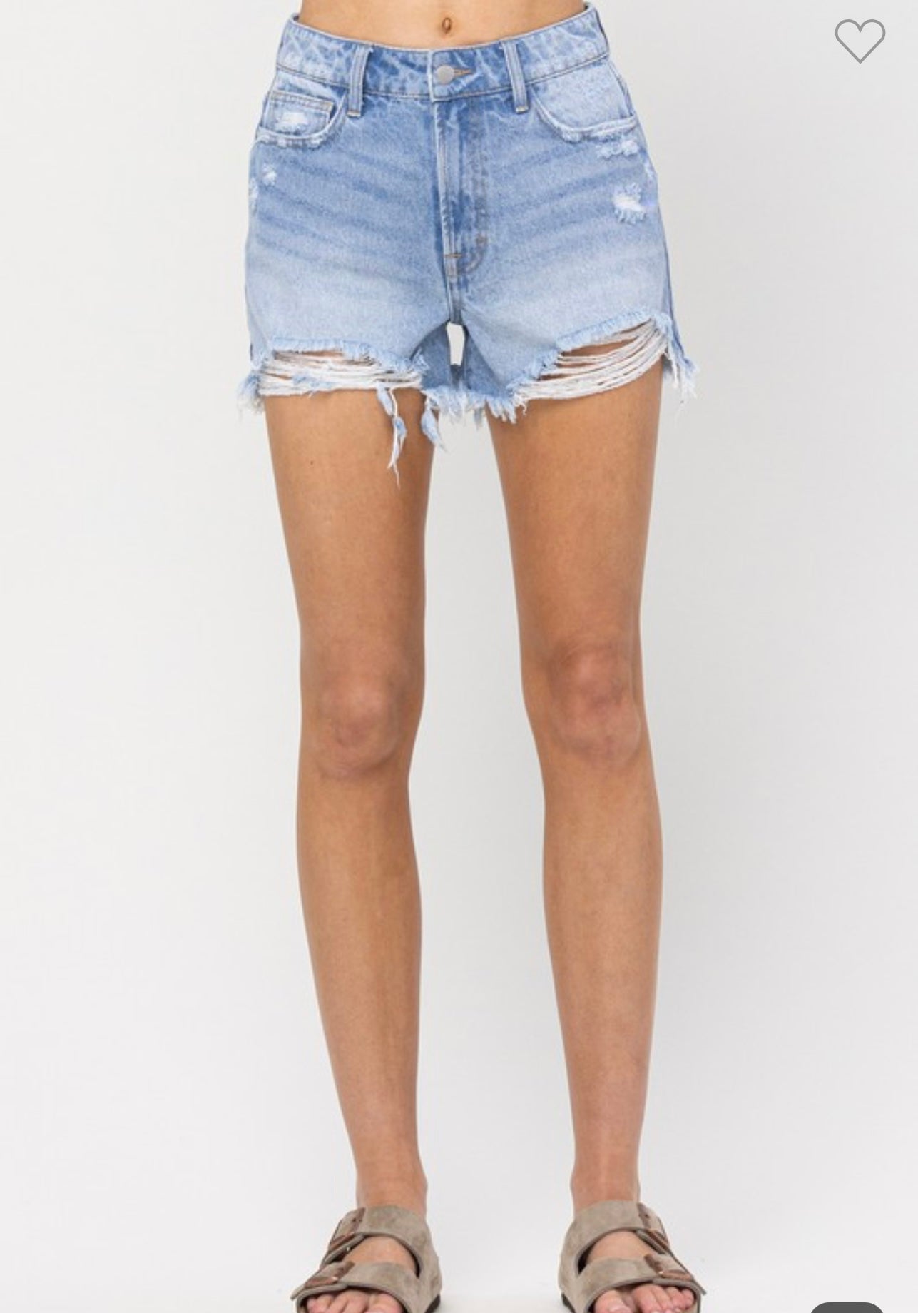 JJ MR Distressed Hem Denim Shorts