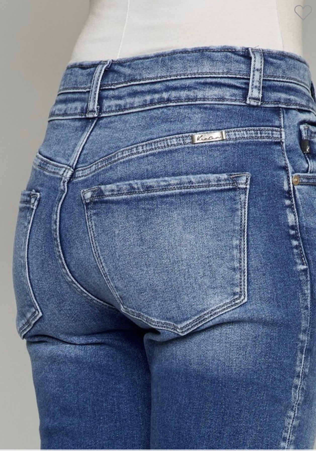 KC Slim Straight HR Shark Bite Jean
