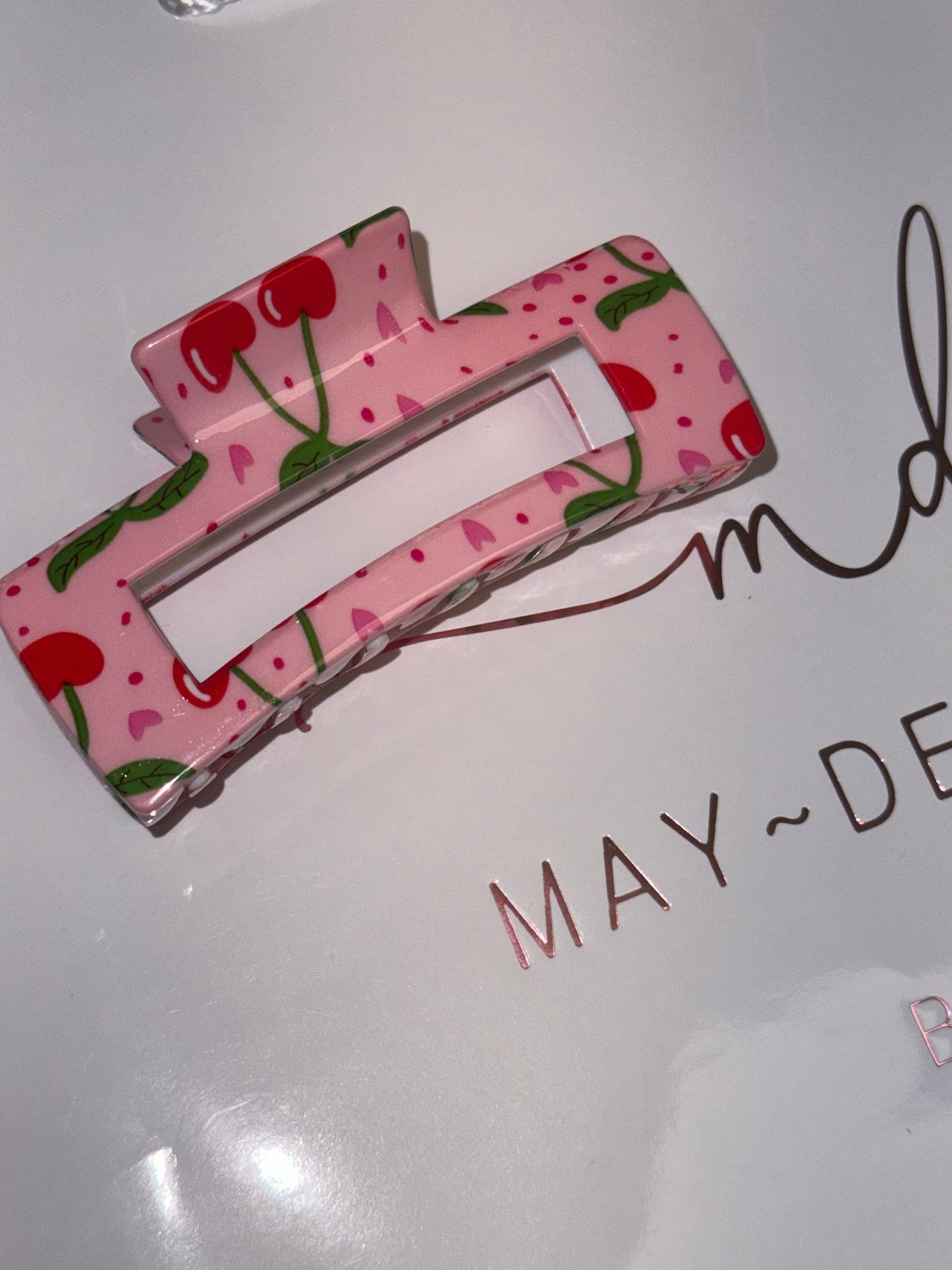 Pink Cherries Claw Clip