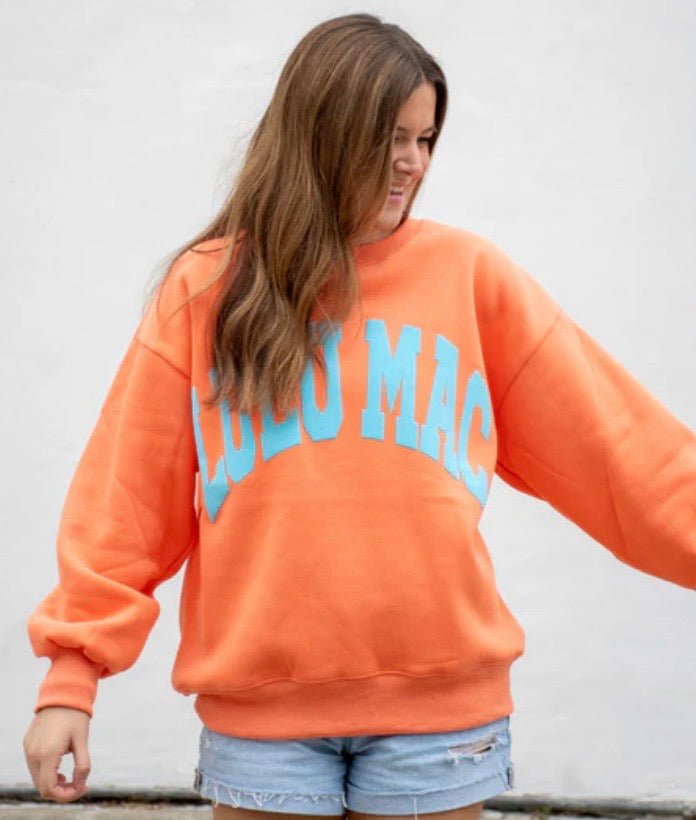 LuLu Mac Orange/Blue Puff Sweatshirt