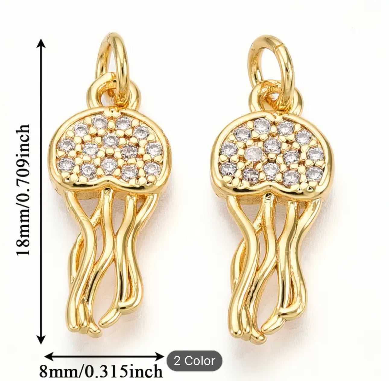 TCB Gold and Pave CZ Jellyfish