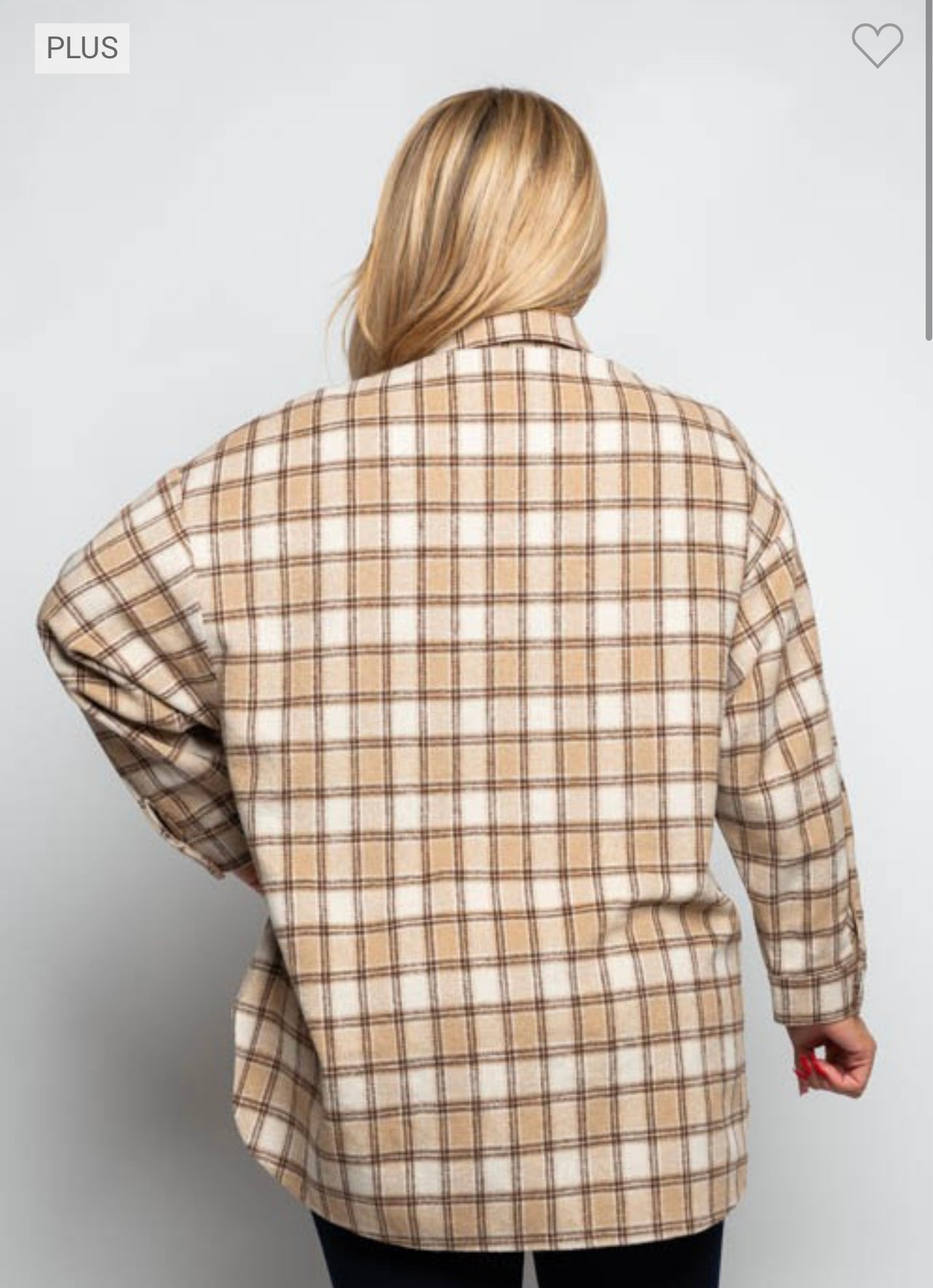 Plus Plaid Button Up Shacket