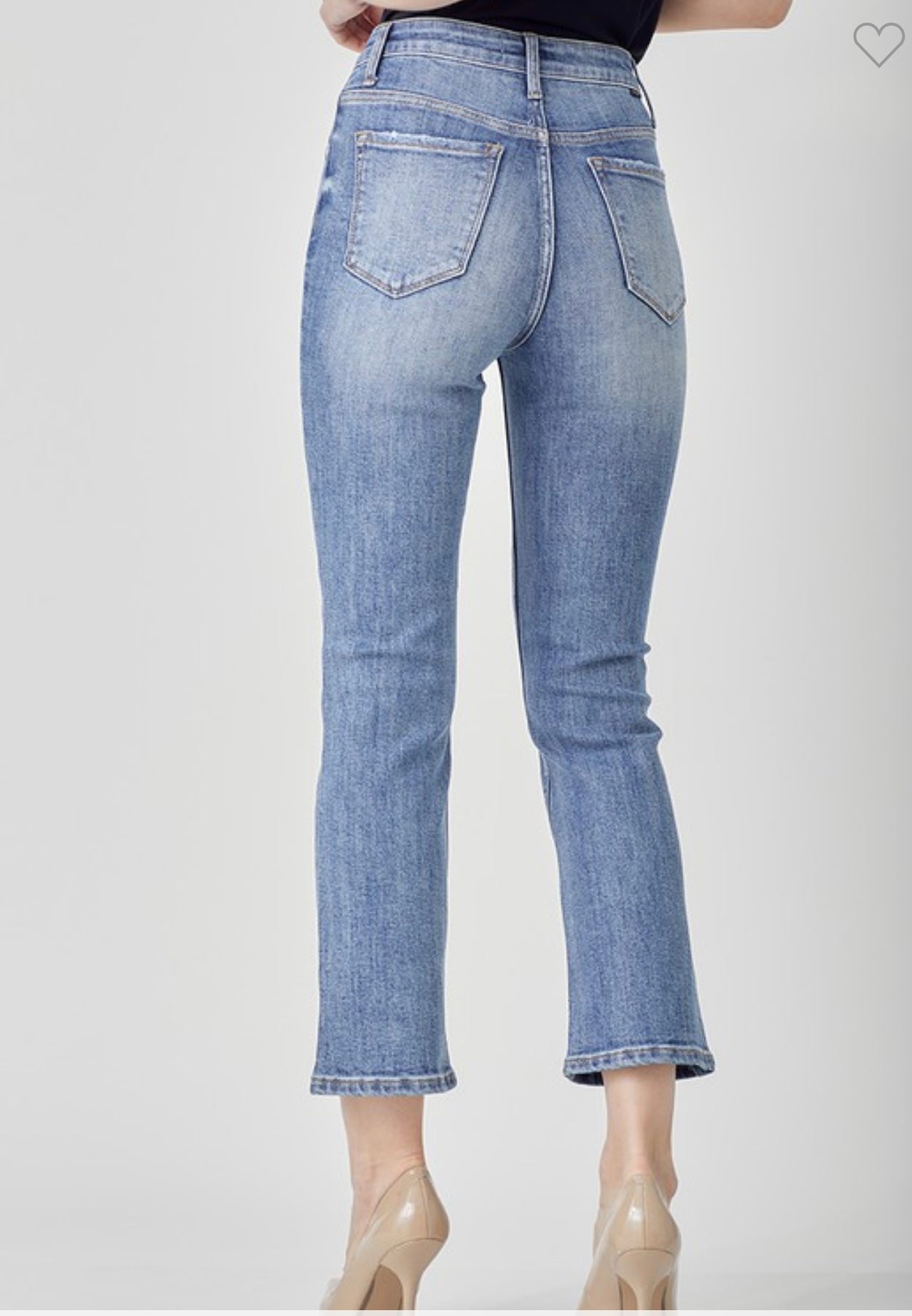 Risen HR Crossover Zipper Straight Jeans