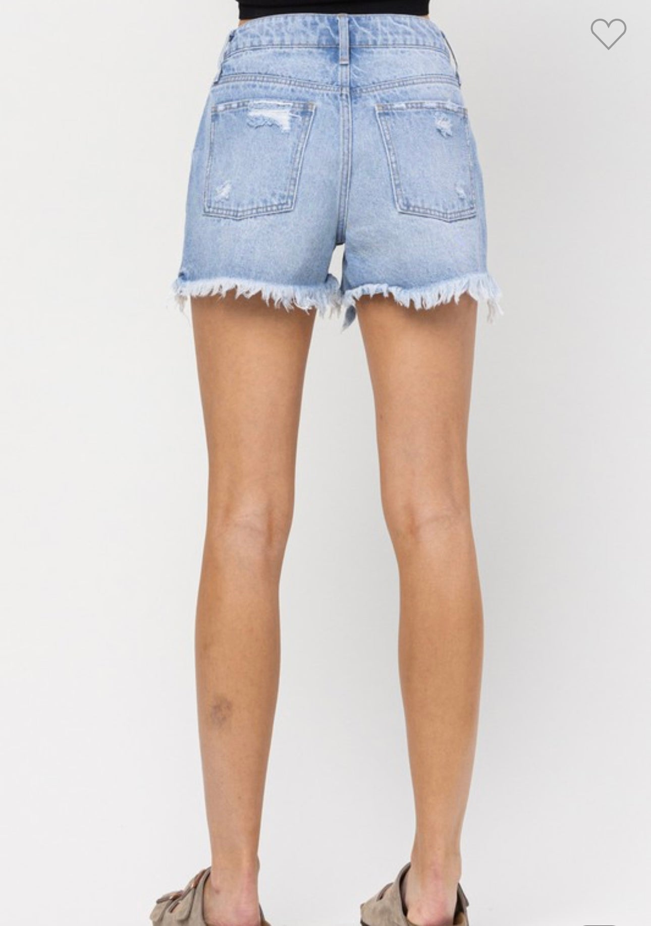 JJ MR Distressed Hem Denim Shorts