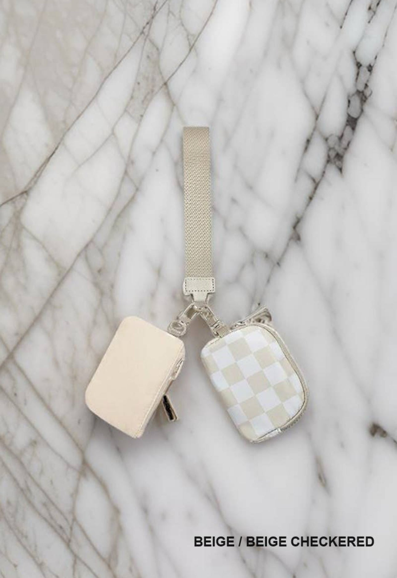 Dual Pouch Wristlet Keychain Wallet
