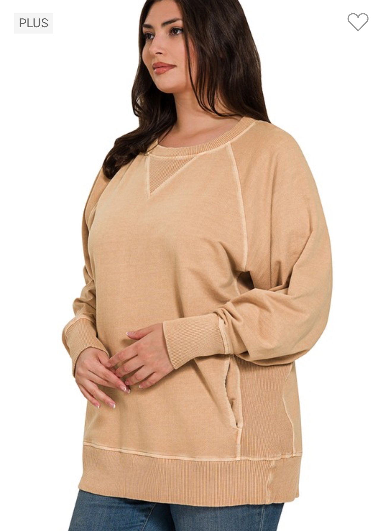 Plus Pigment Dyed French Terry Pullover
