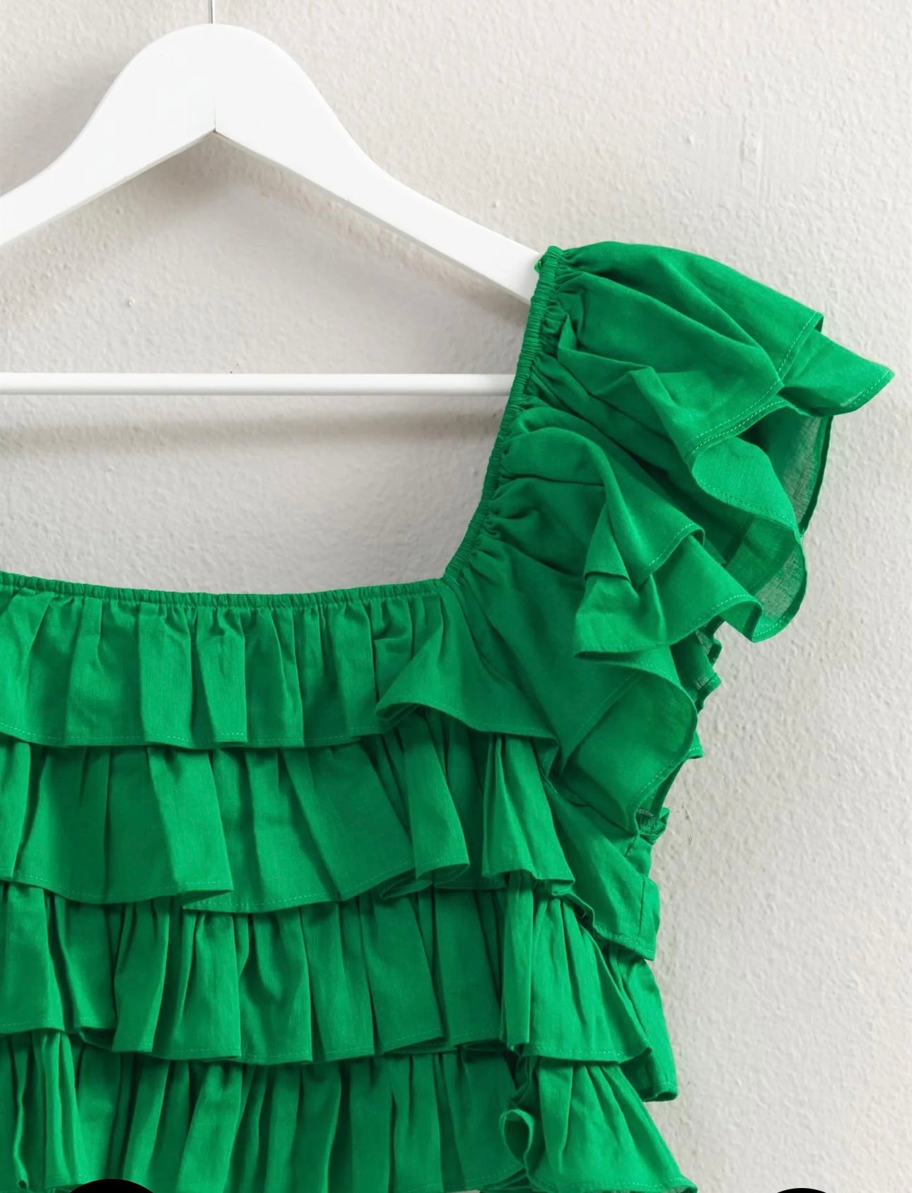 Cotton Voile Ruffle Crop Blouse