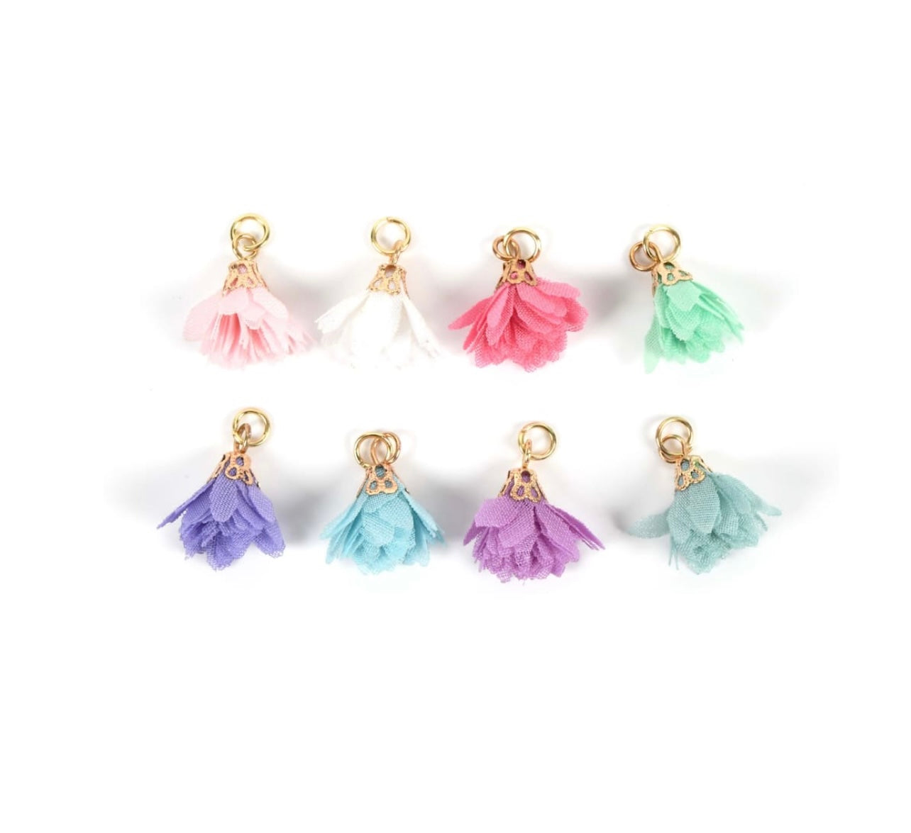 TCB Gold Tassel Flower Charms Asst