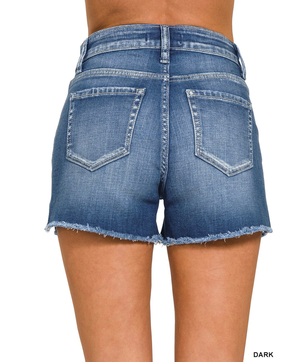 RAW FRAYED HEM CUTOFF SIDE SLIT DENIM SHORTS