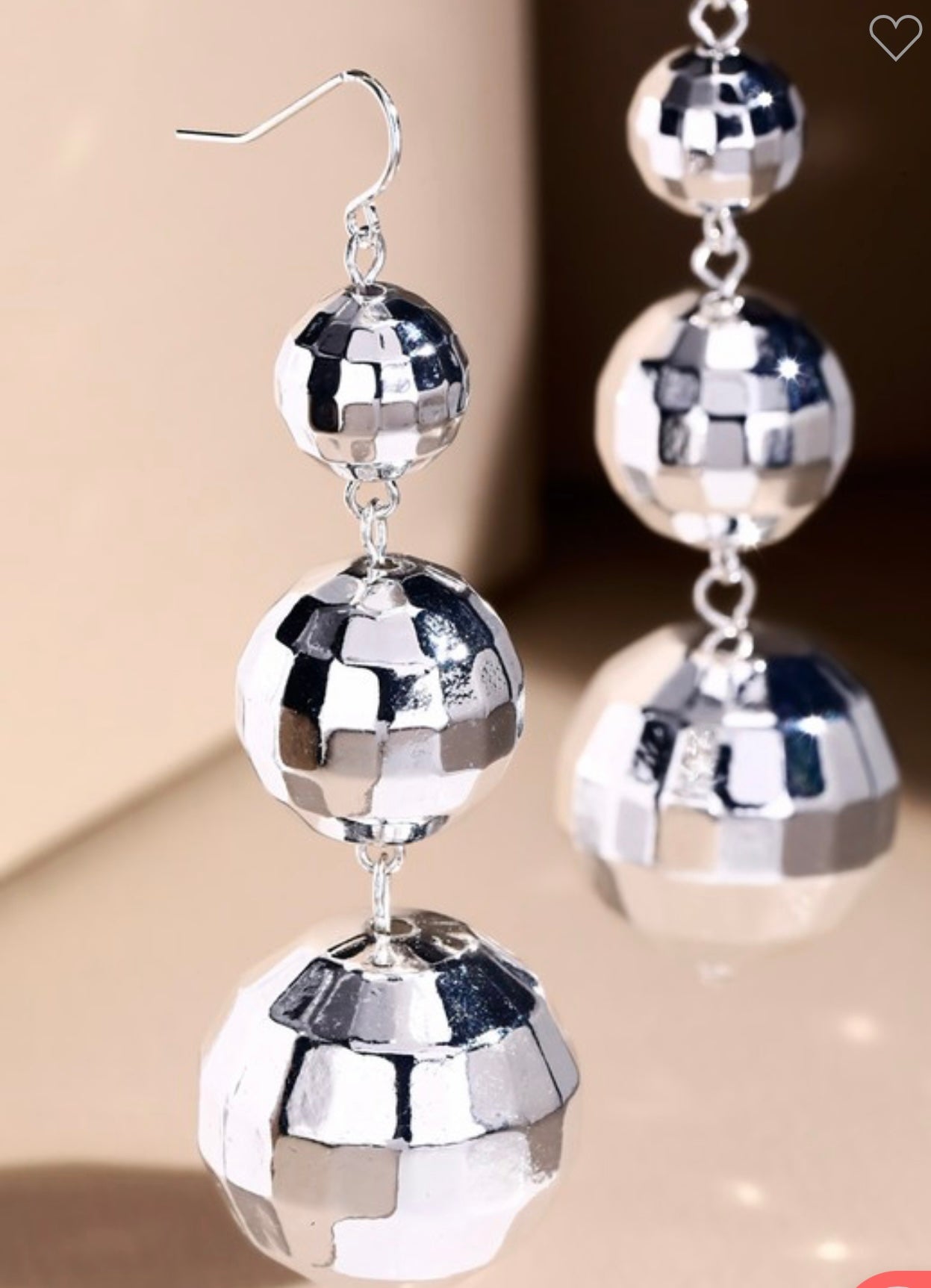 Dangle Drop Mirror Disco Ball Earring