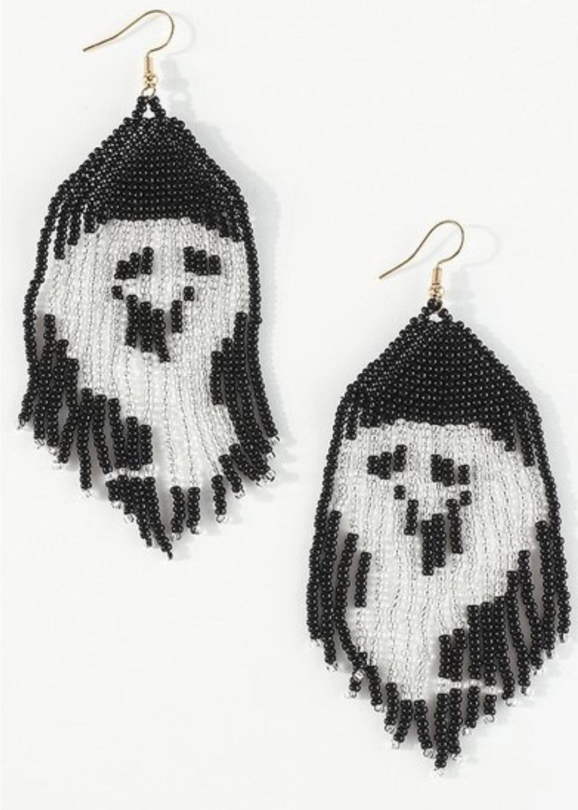 Ghost Seed Bead Earrings