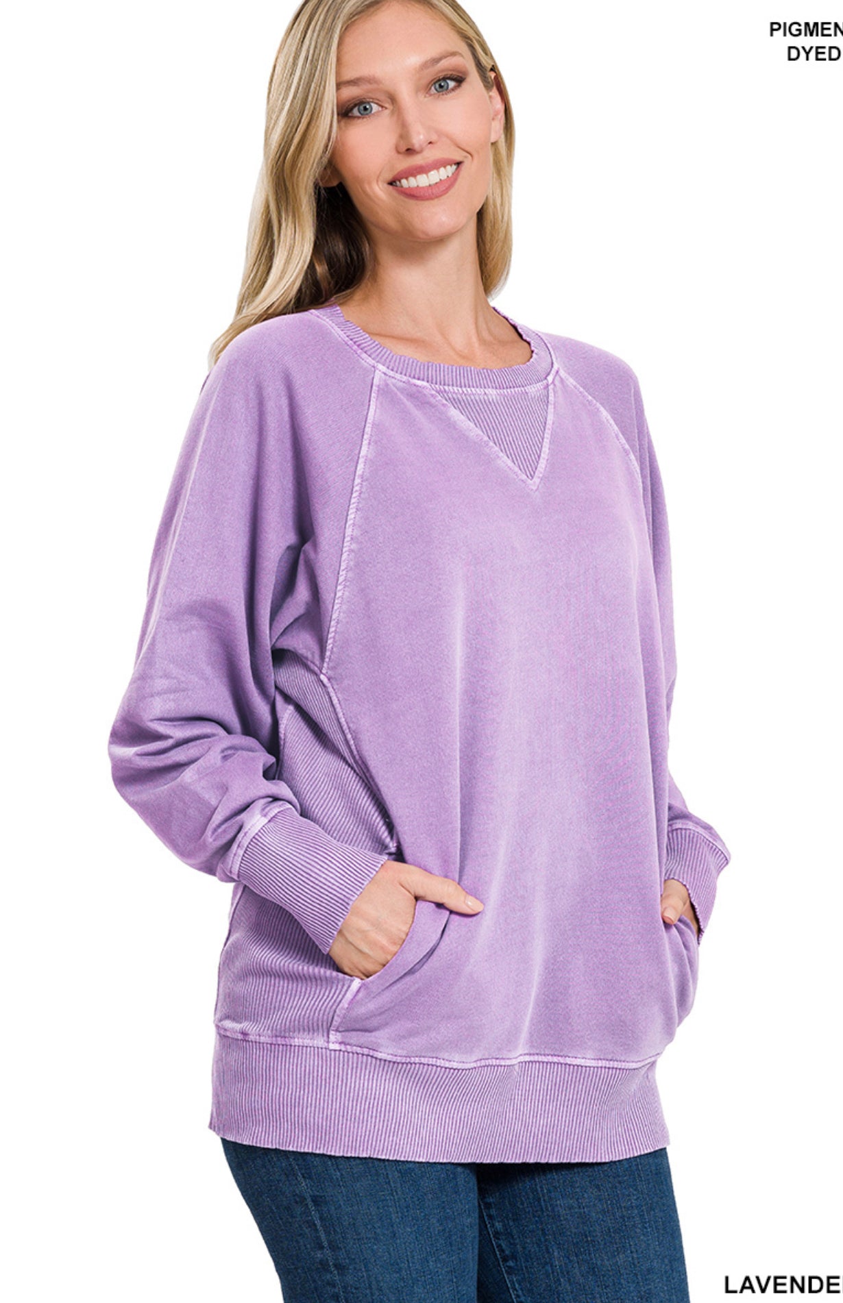Plus Pigment Dyed French Terry Pullover