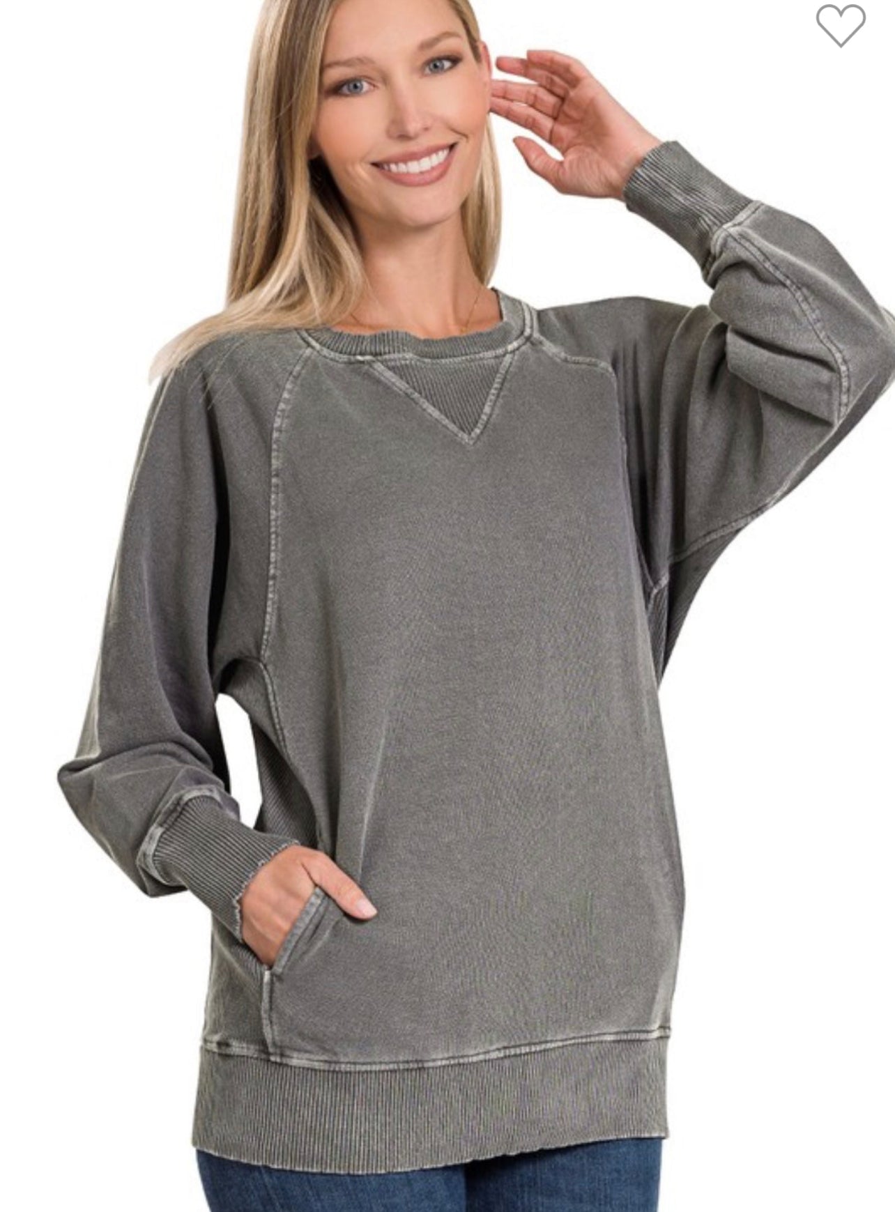 Plus Pigment Dyed French Terry Pullover