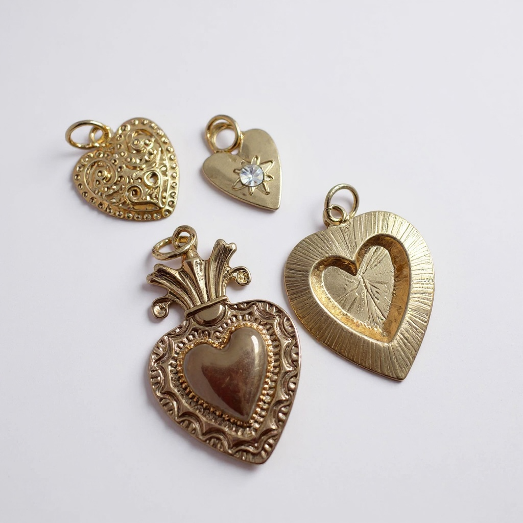 TCB Sweet and Cute Collection Asst Gold Hearts Charms