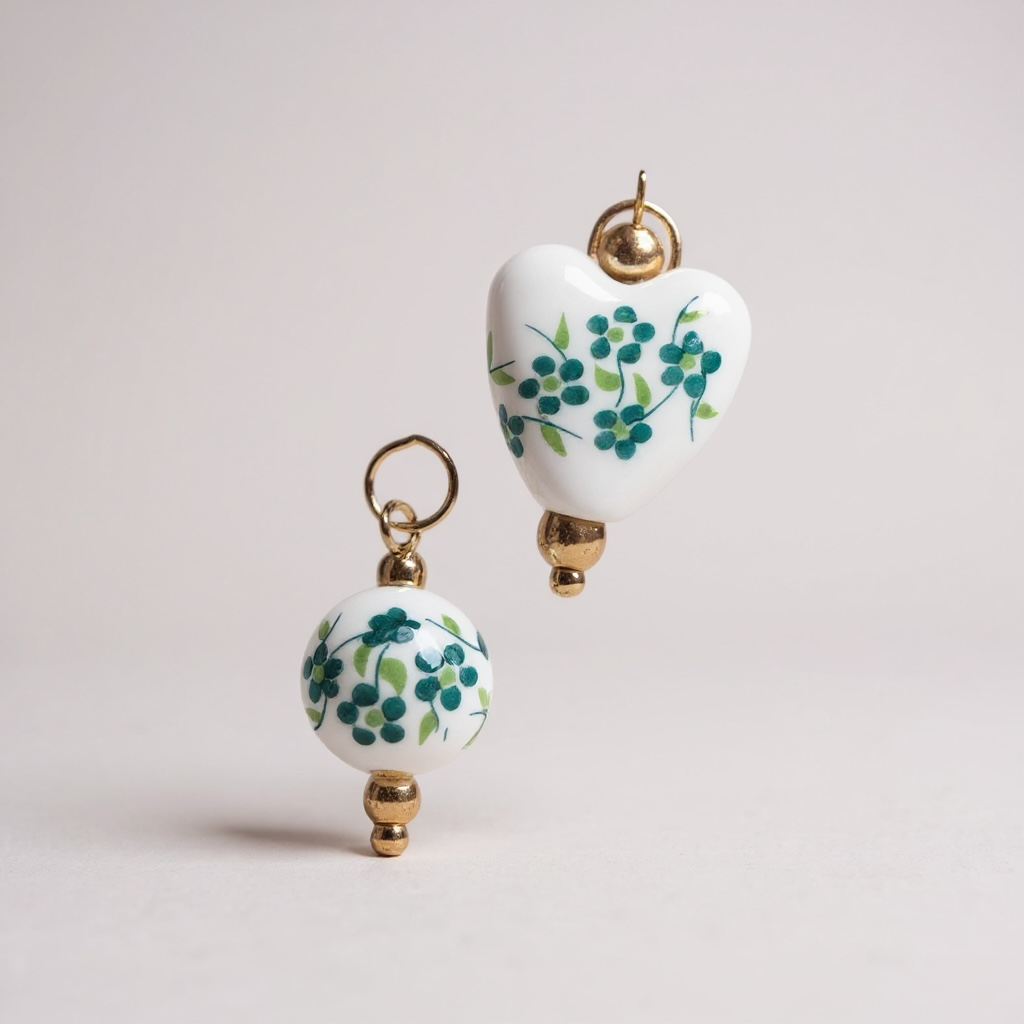 TCB Sweet and Cute Collection Green Porcelain Asst Charms