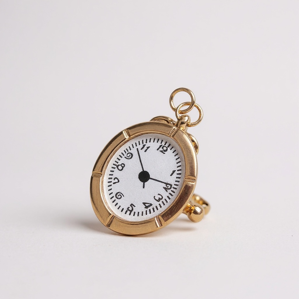 TCB Sweet and Cute Collection Gold/White Stopwatch Charm