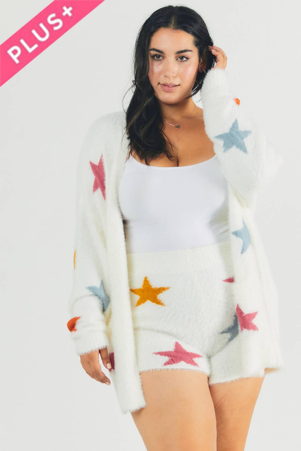 PLUS STAR PRINTED LONG SLEEVE CARDIGAN