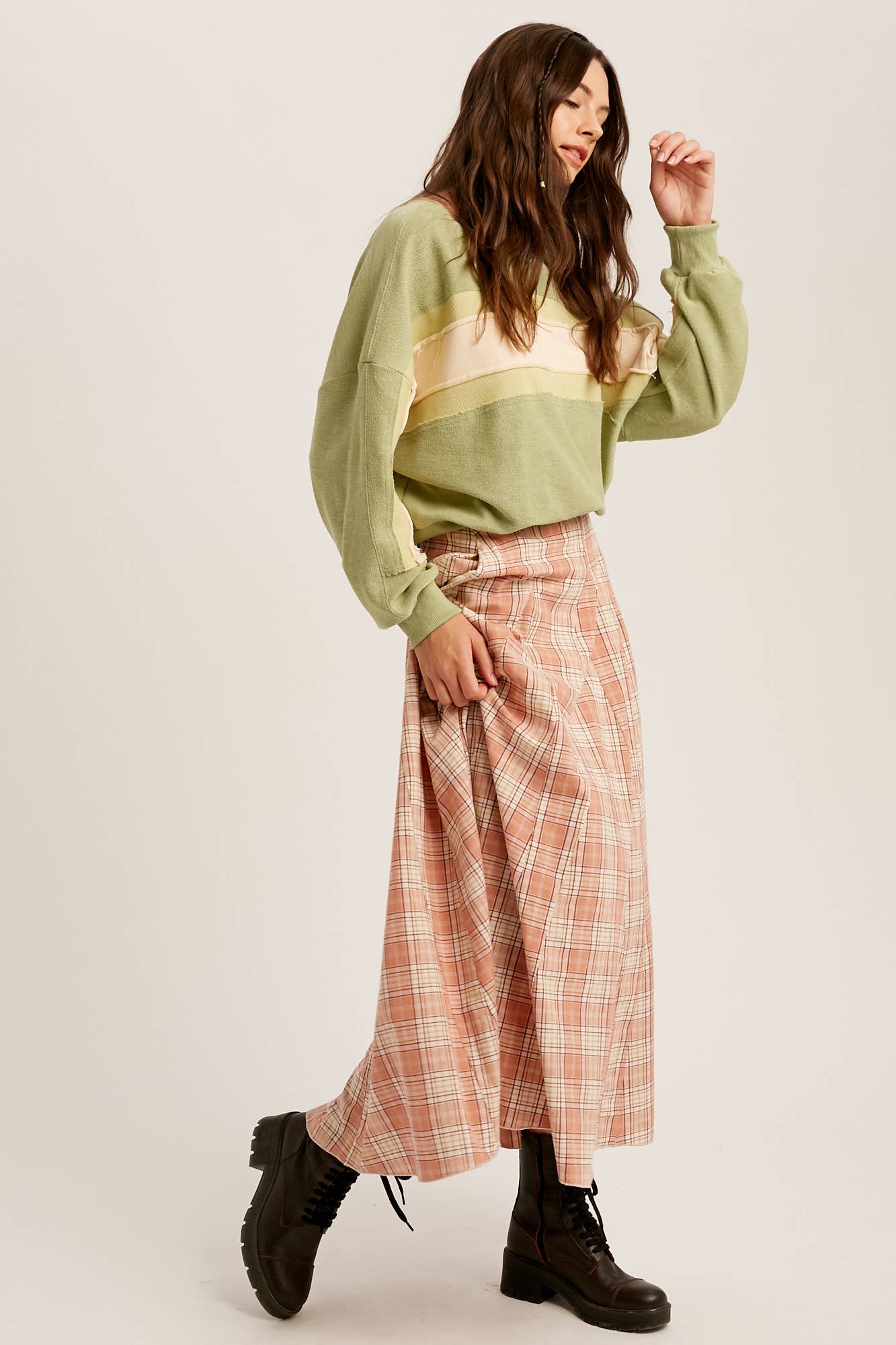 Colorblock Striped Knit Pullover Top