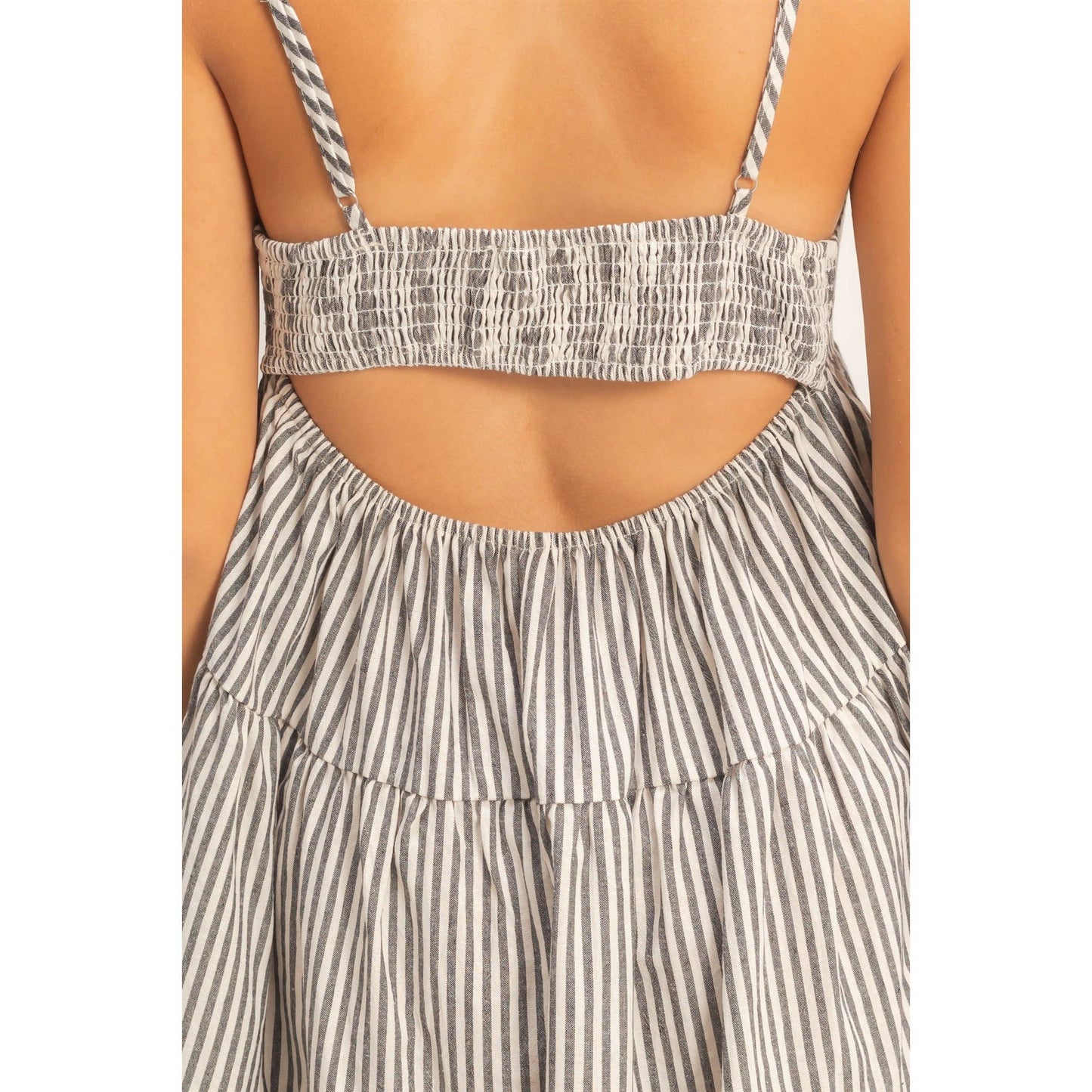 Striped Sleeveless A-Line Dress