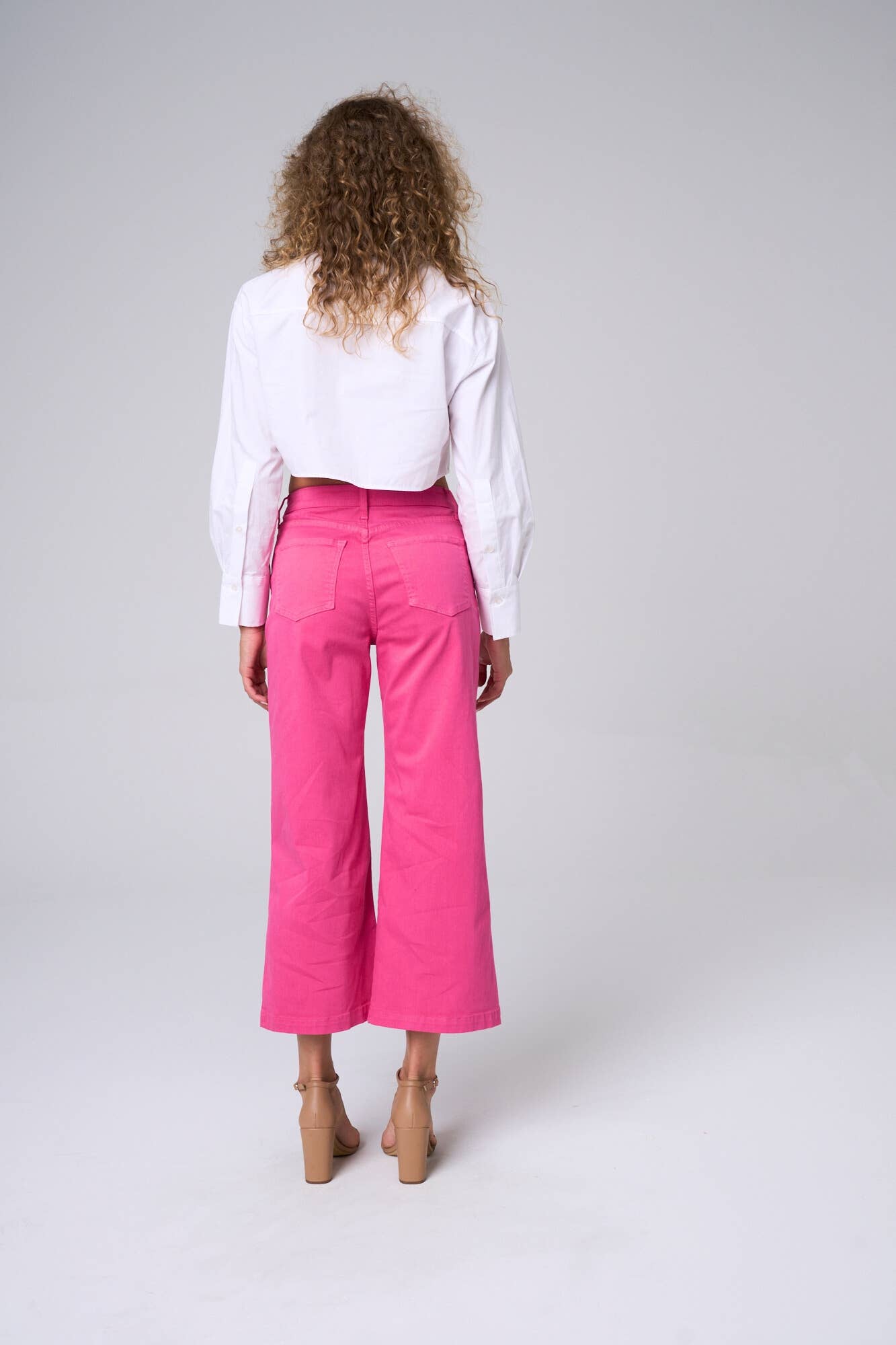 Hot Pink Front Pocket Crop Pant