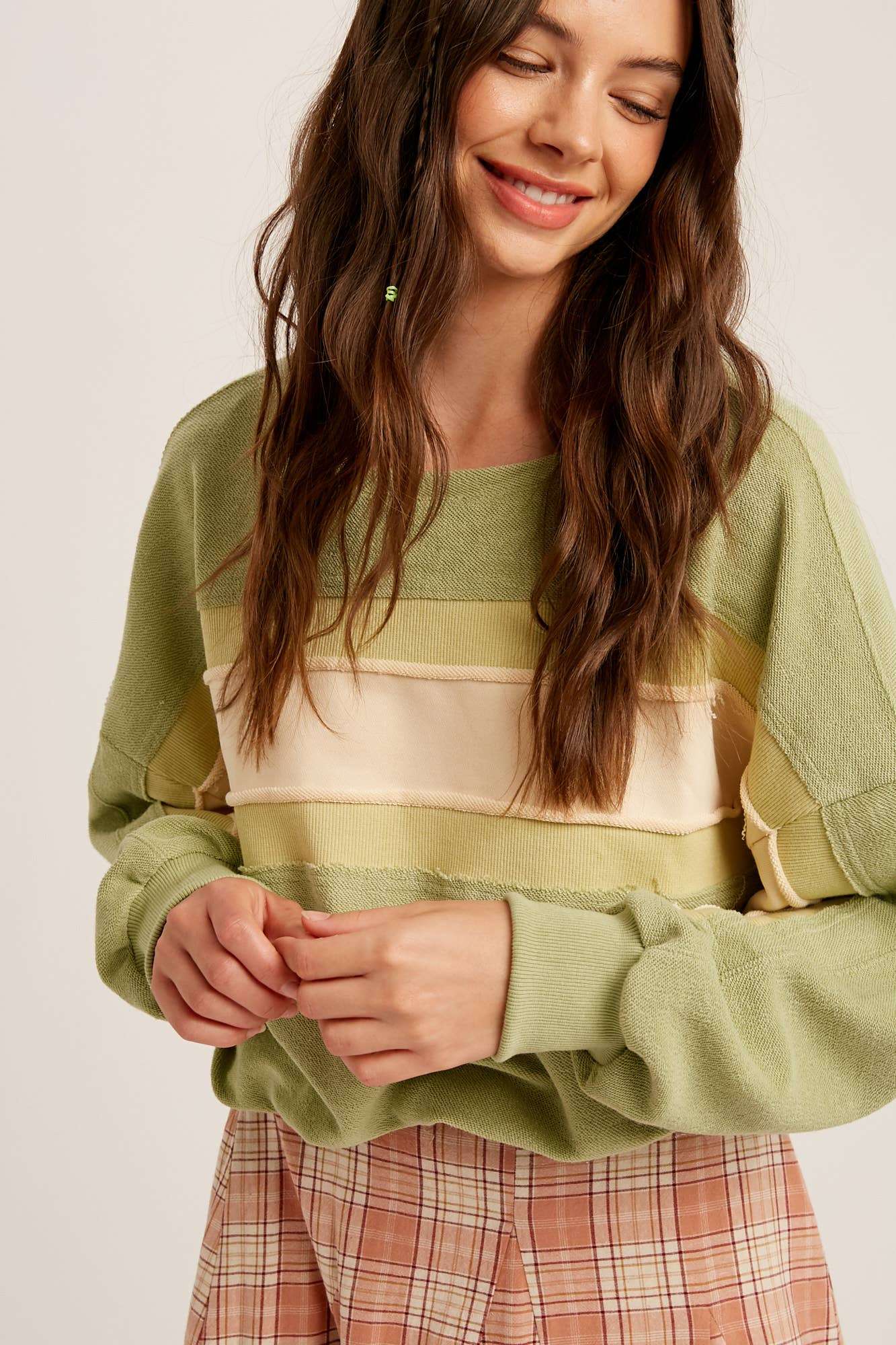 Colorblock Striped Knit Pullover Top