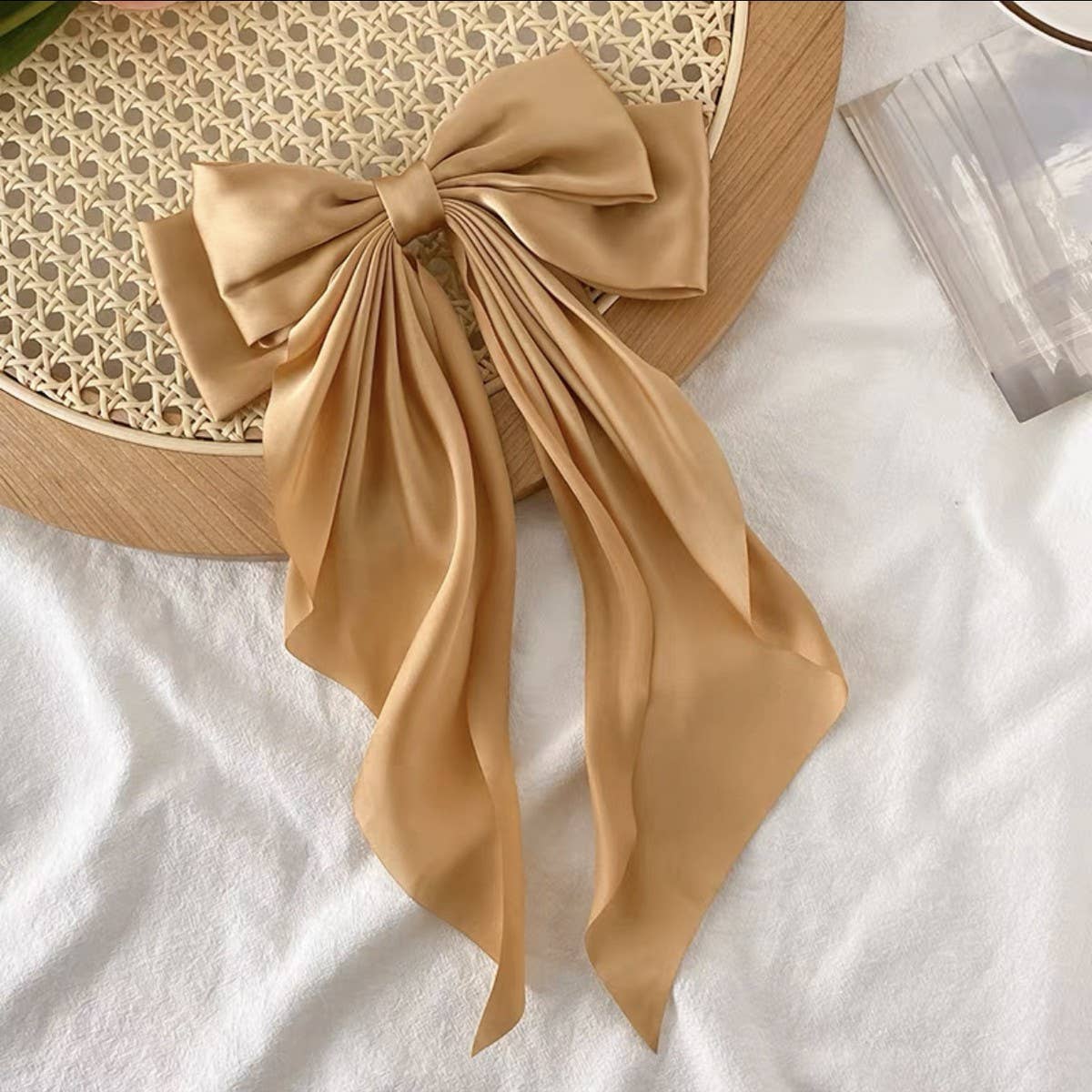 SIMPLE TEMPERAMENT BOW HAIR CLIP: LTBLUE
