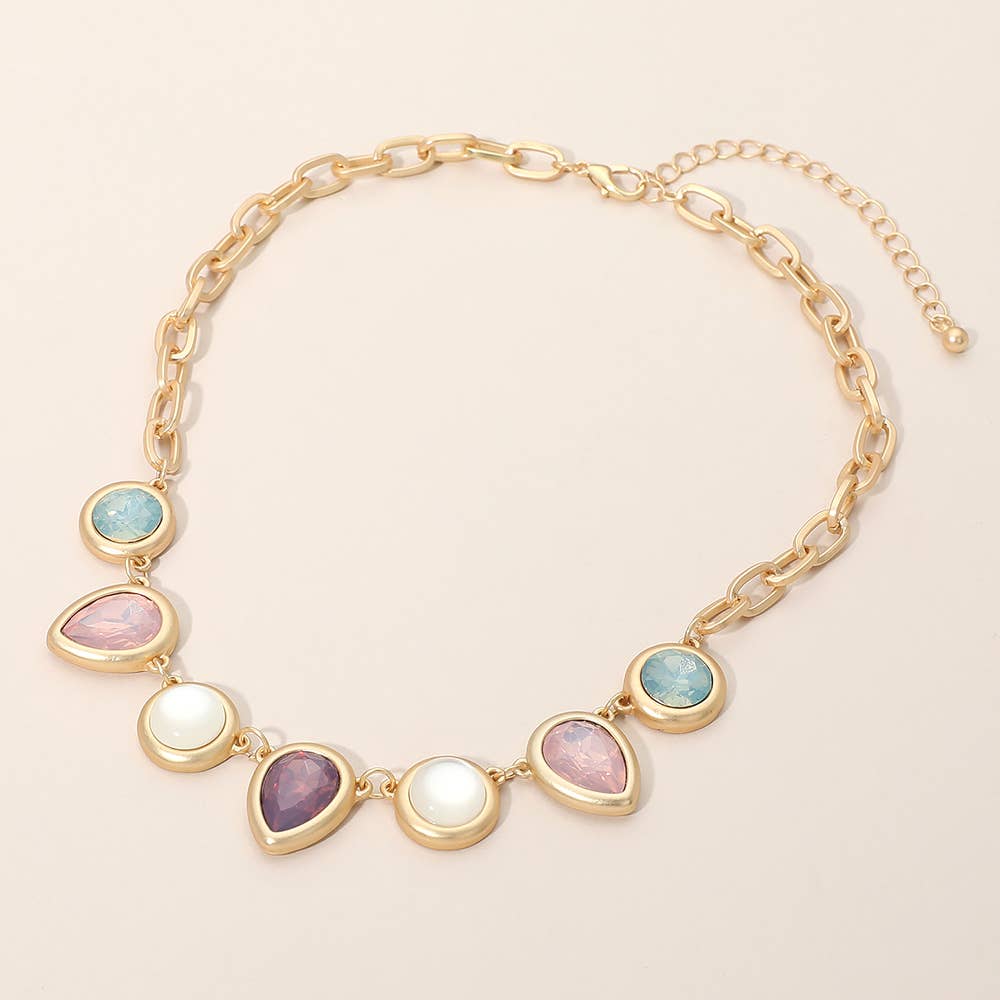 Multi Charm Link Accent Necklace