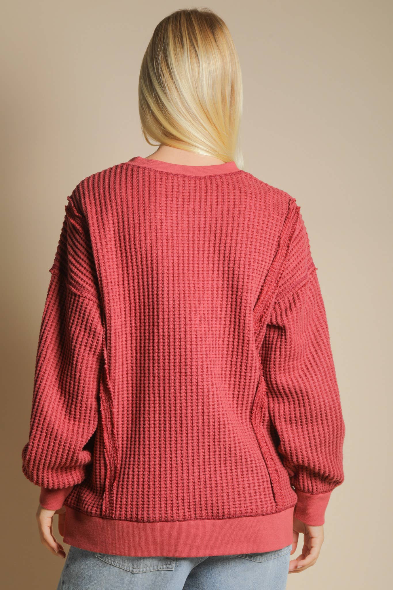 Oversized Waffle Knit Top
