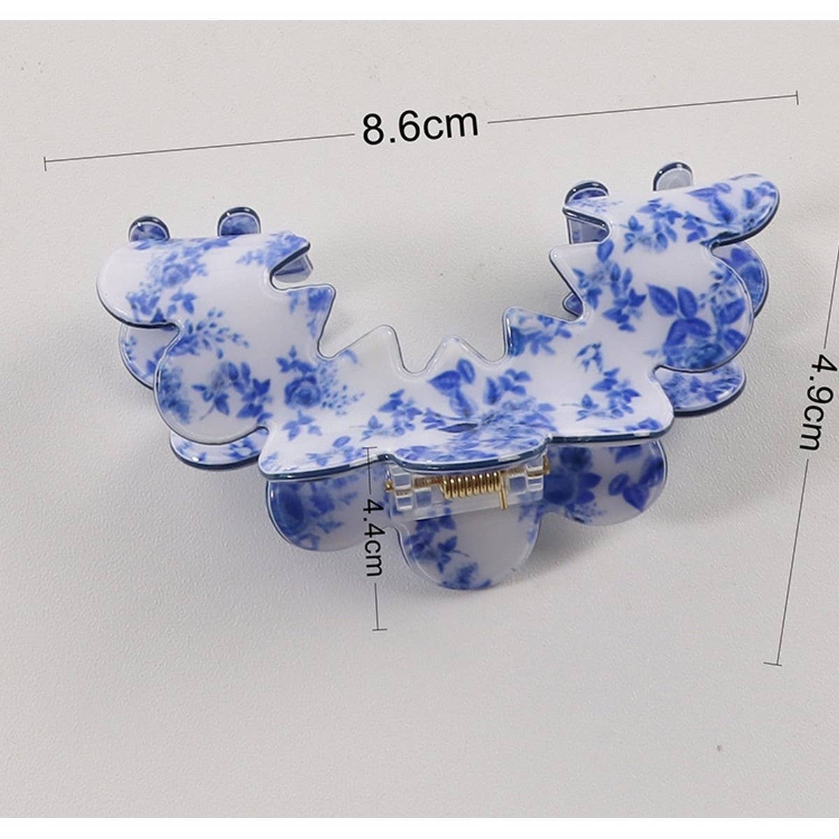 SIMPLE WAVE HAIR CLAW CLIP BLUE FLORAL ASSORTED
