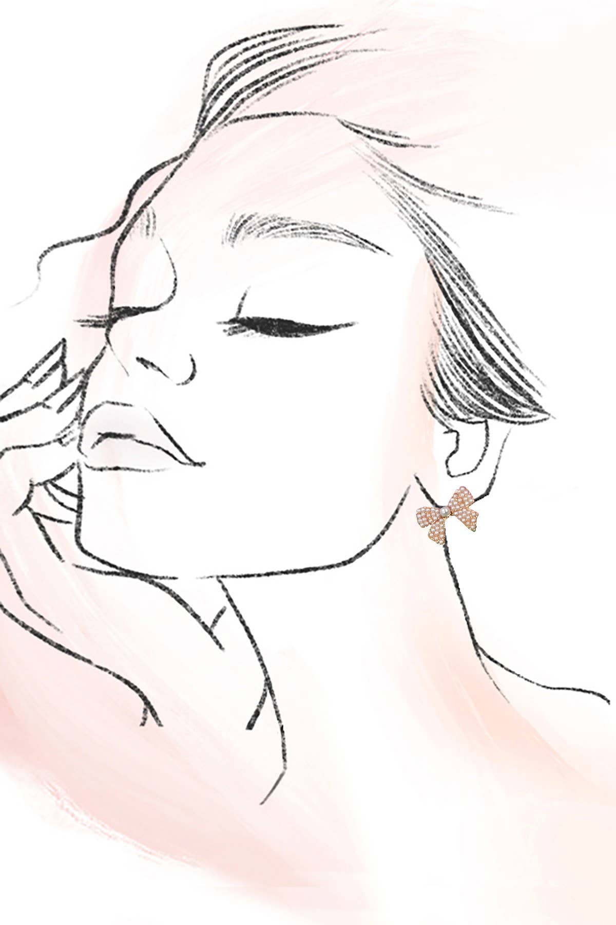 CLASSIC CHIC PEARL BOW STUD EARRING