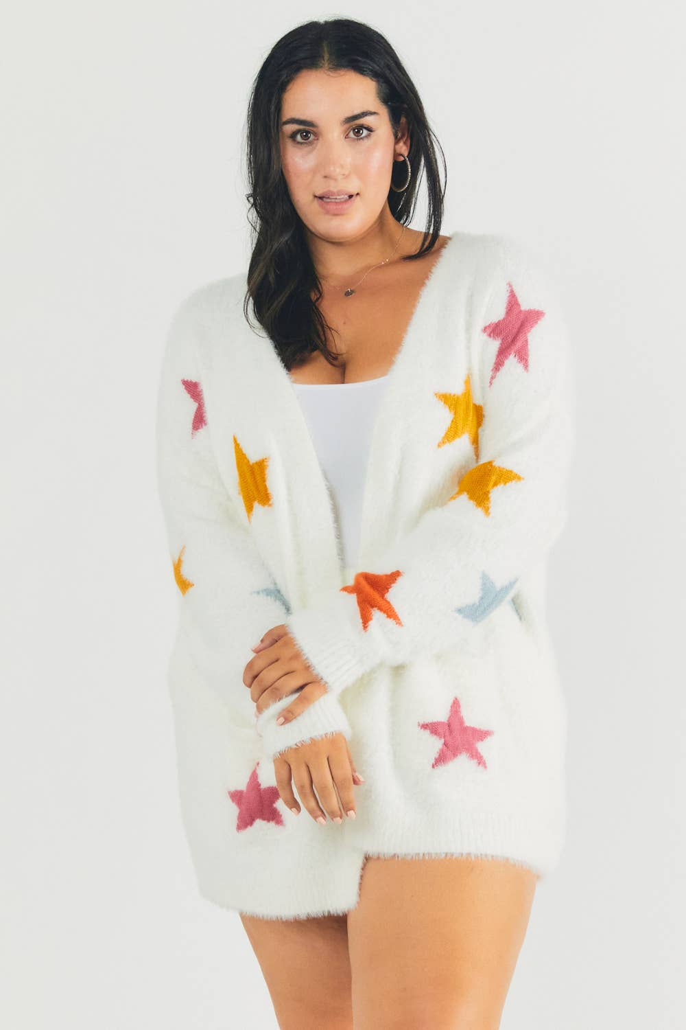 PLUS STAR PRINTED LONG SLEEVE CARDIGAN