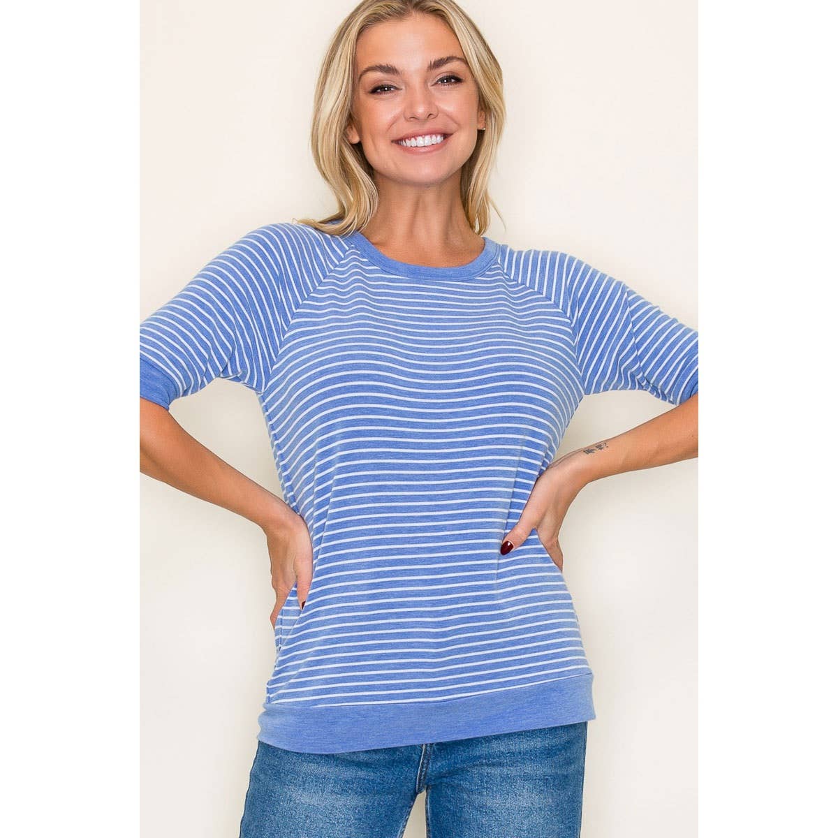 SOFT TERRY STRIPED TOP
