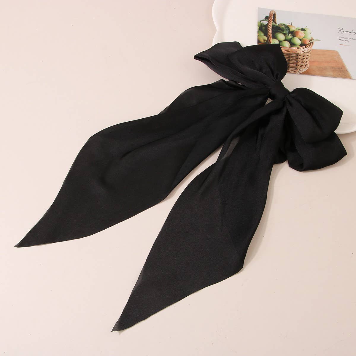 SIMPLE TEMPERAMENT BOW HAIR CLIP: LTBLUE