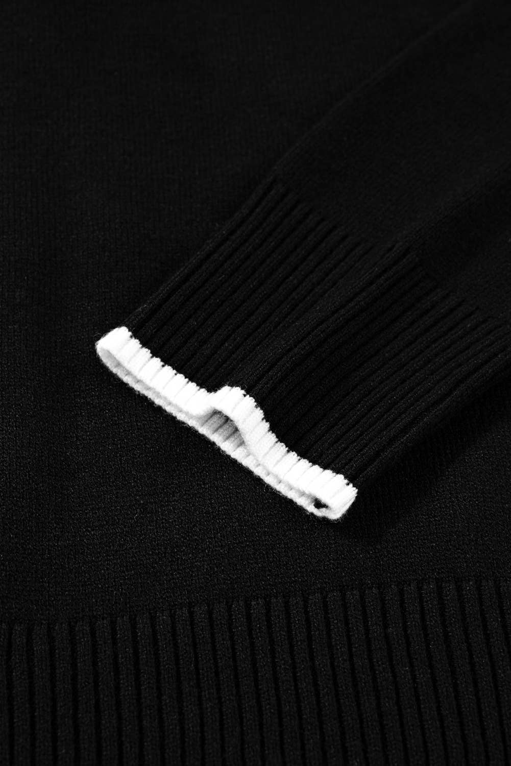 Big Bow Knot Contrast Trim Sweater