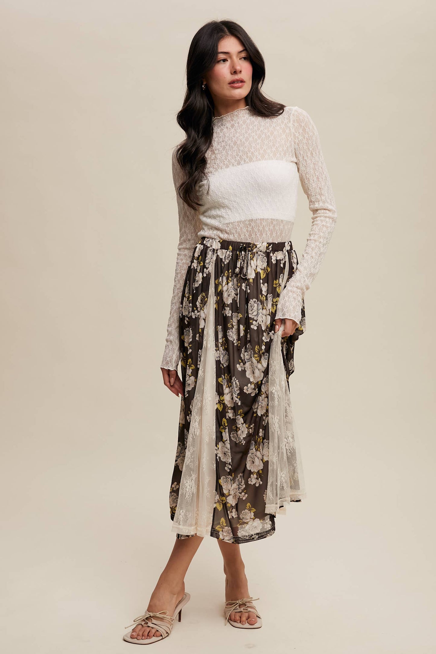 Lace Sheer High-Neck Layering Top