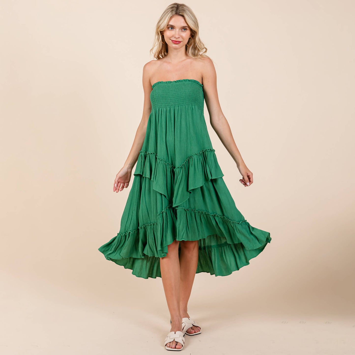 Asymetrical Ruffle Hem Convertible Skirt Dress