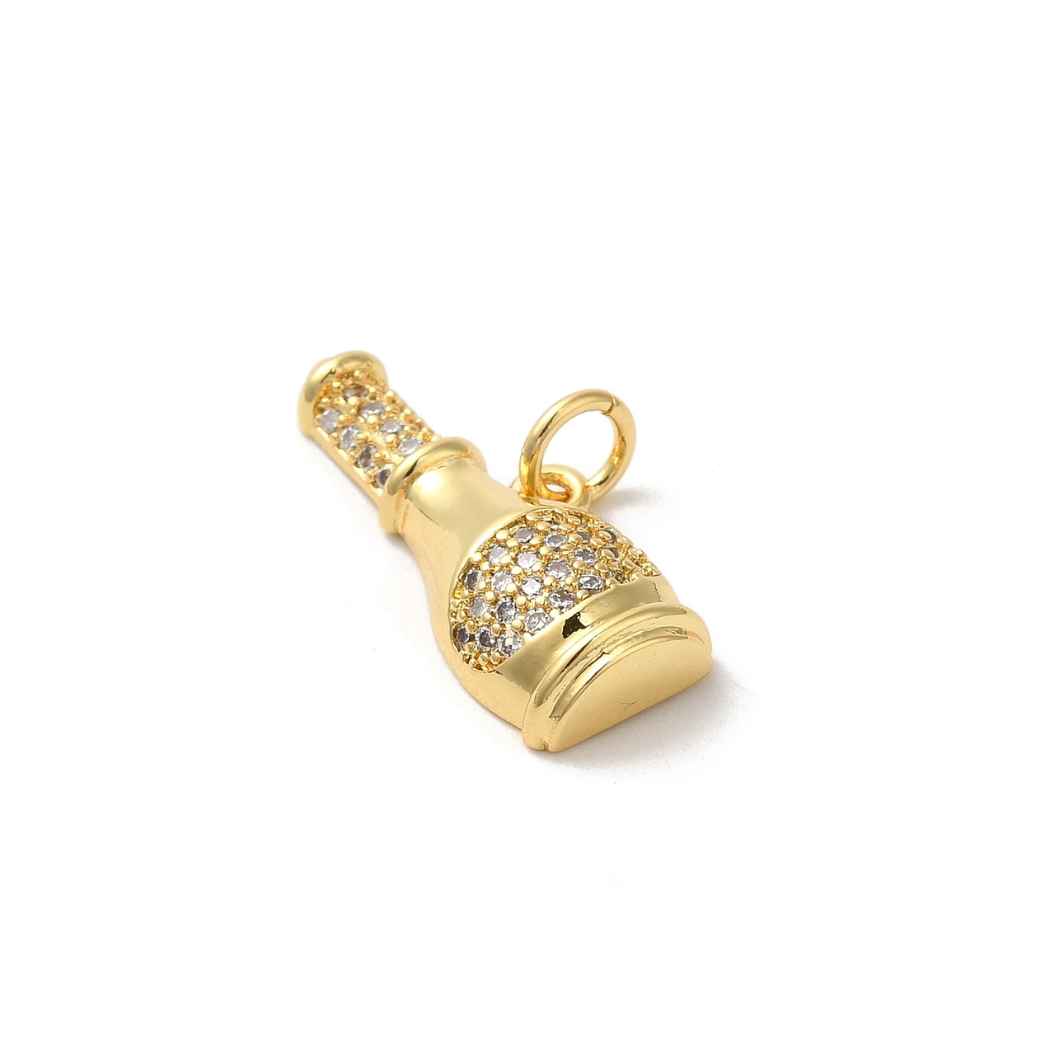 TCB Gold CZ Bubbly Bottle Charm