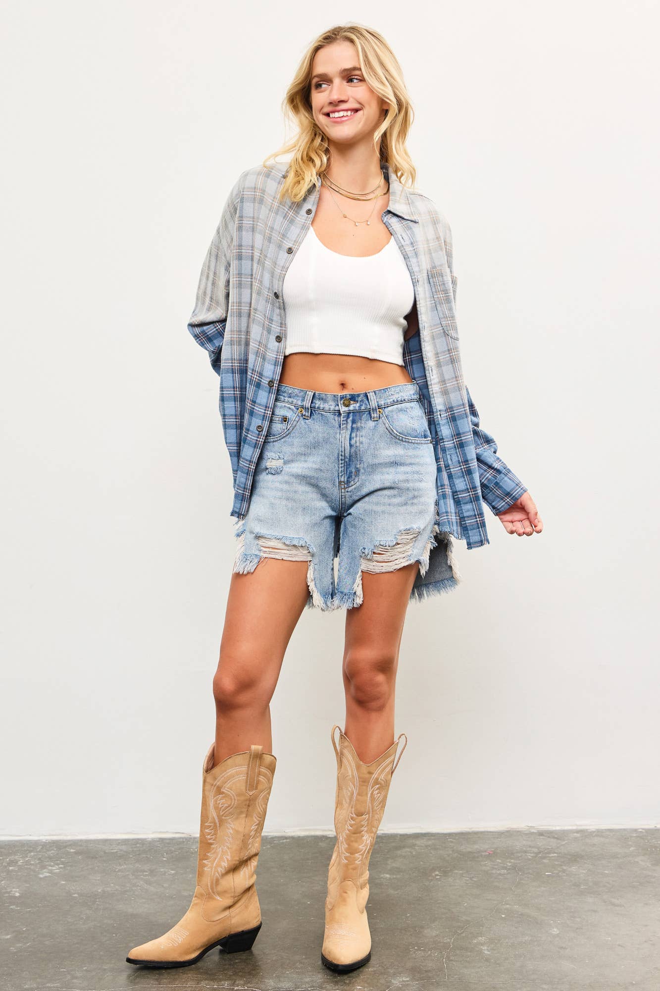 DIP-DYED BUTTON UP SHIRT