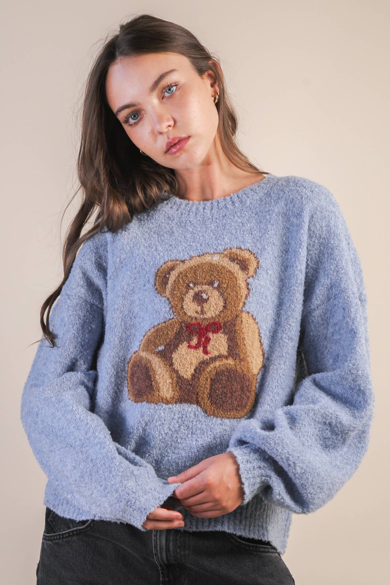 Teddy Bear Graphic Cozy Sweater