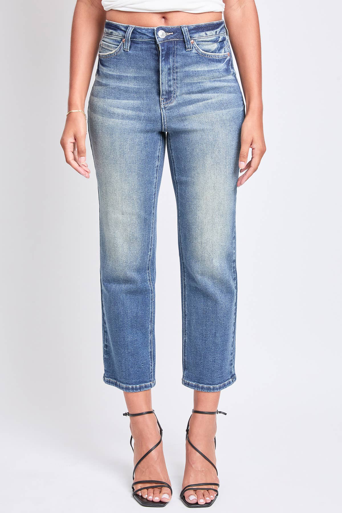 YMI High Rise Vintage Stretch Straight Leg Crop Jeans