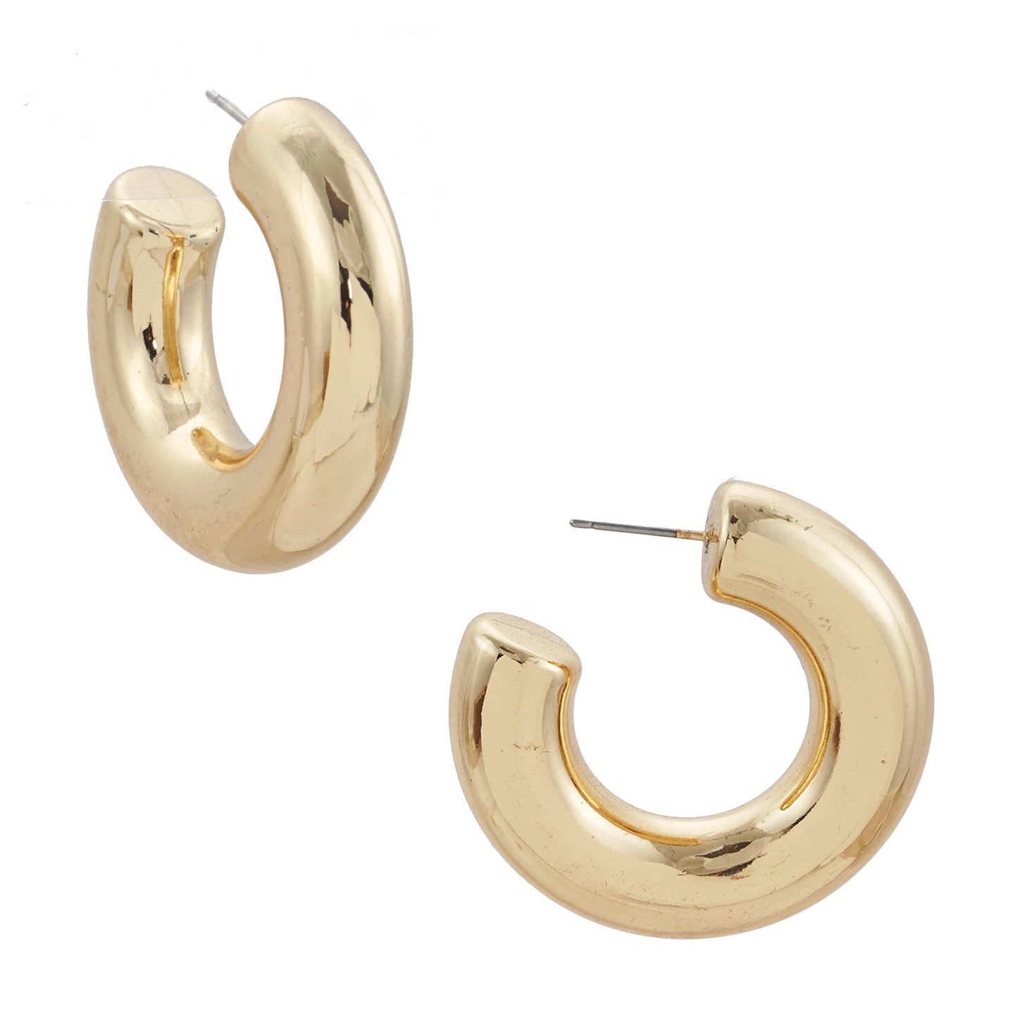 Thick Hoop Earrings
: Matte Gold
