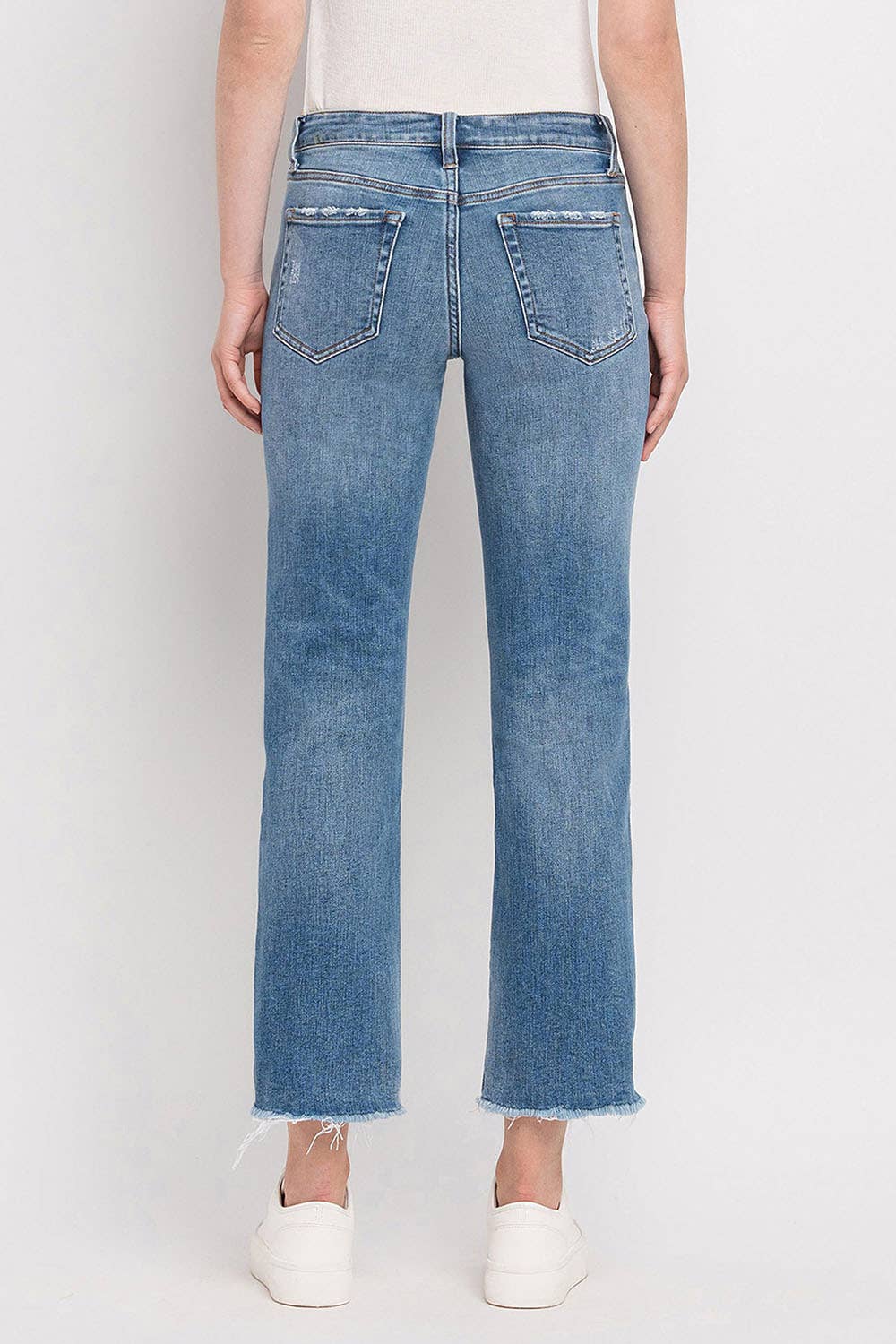 FLYING MONKEY MID RISE CROP STRAIGHT JEANS