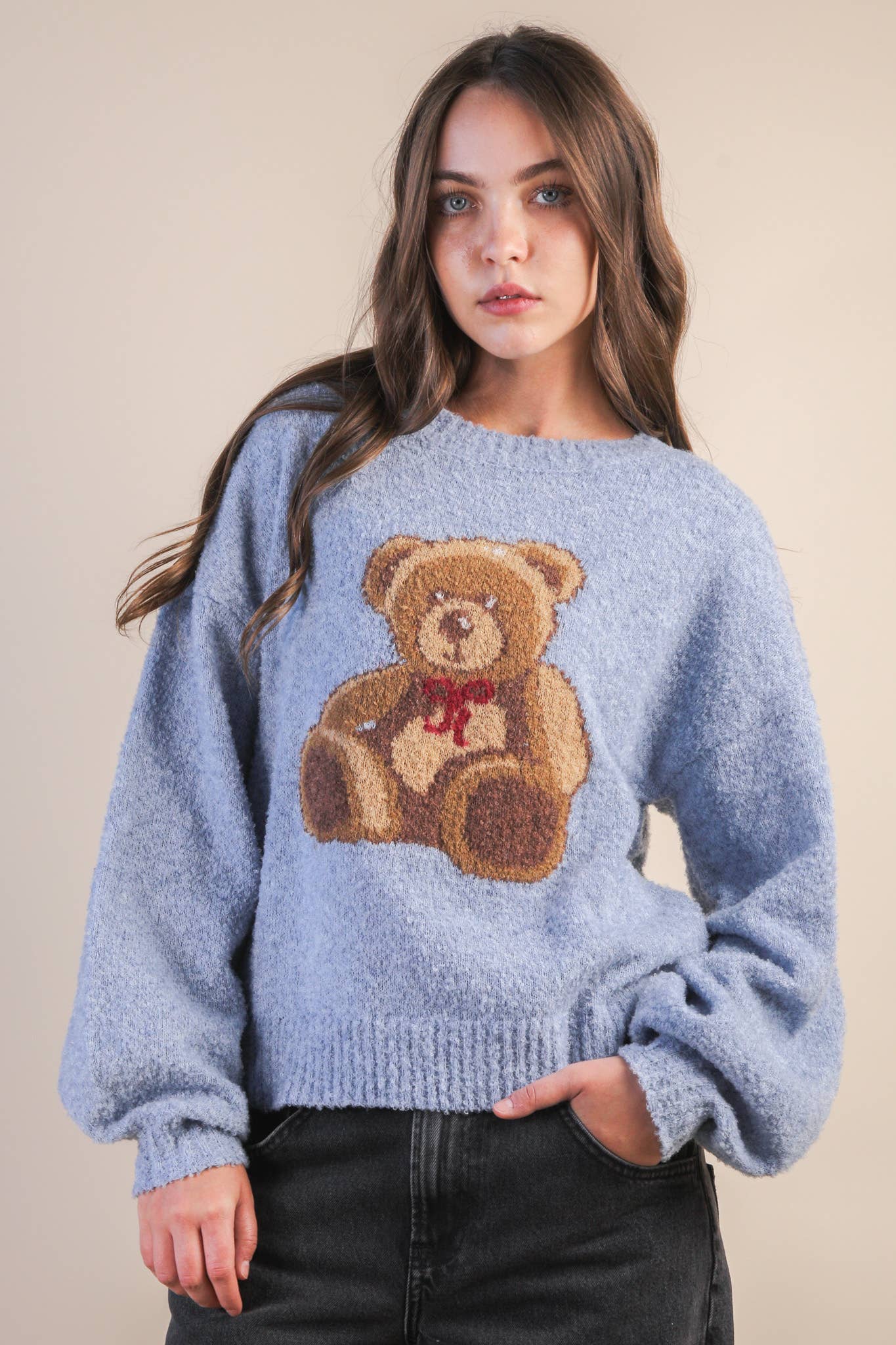 Teddy Bear Graphic Cozy Sweater