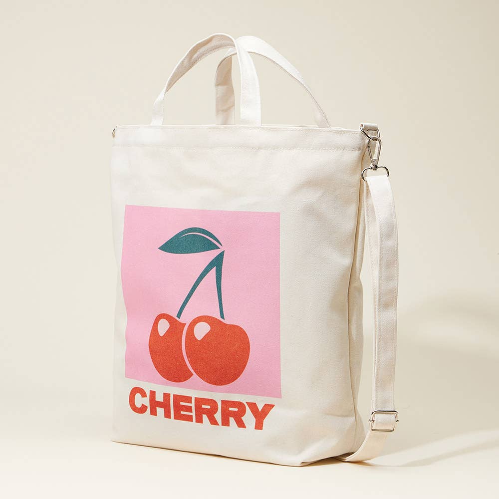 Limone Printed Top Handle Canvas Tote