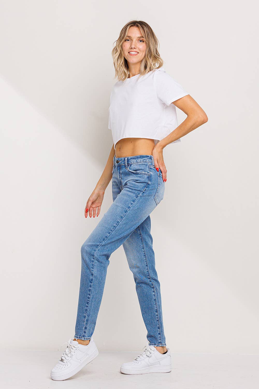 JJ Mid Rise Mom Jeans