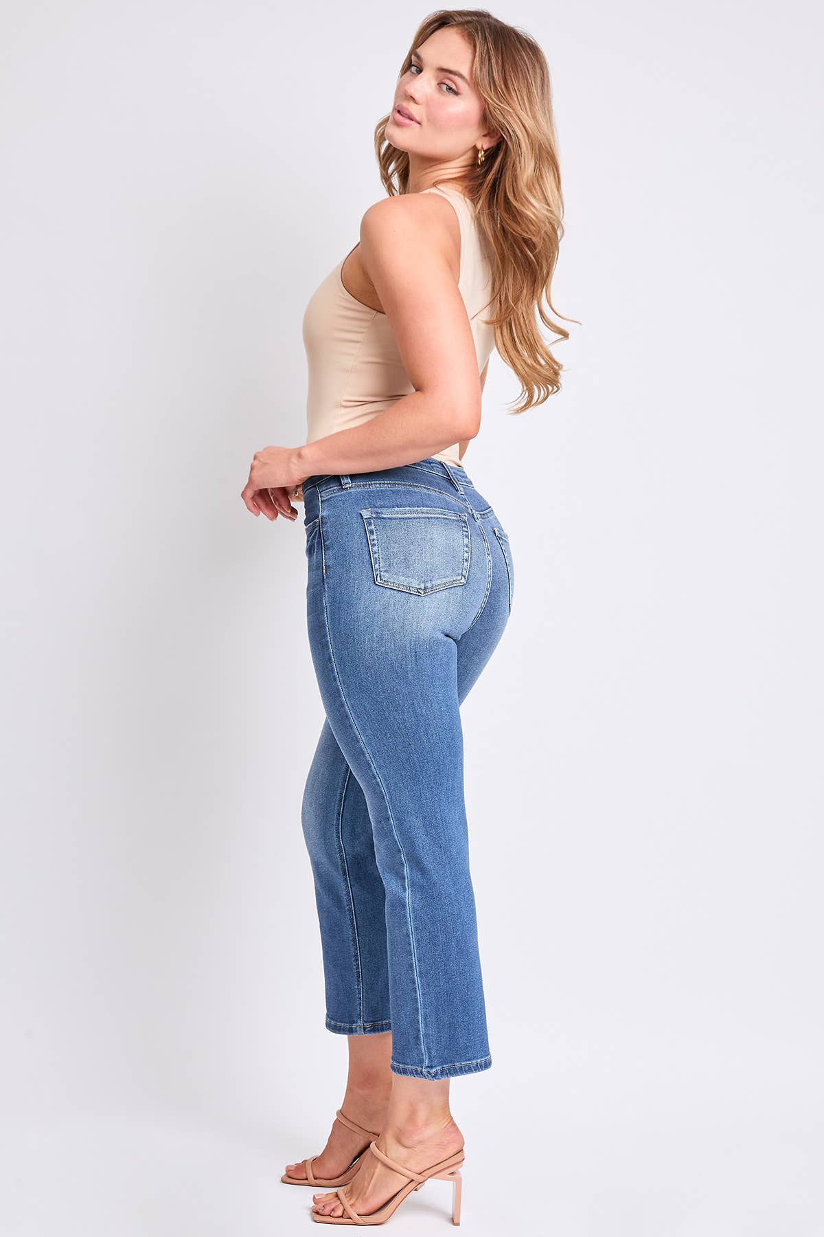 YMI High Rise Vintage Stretch Straight Leg Crop Jeans