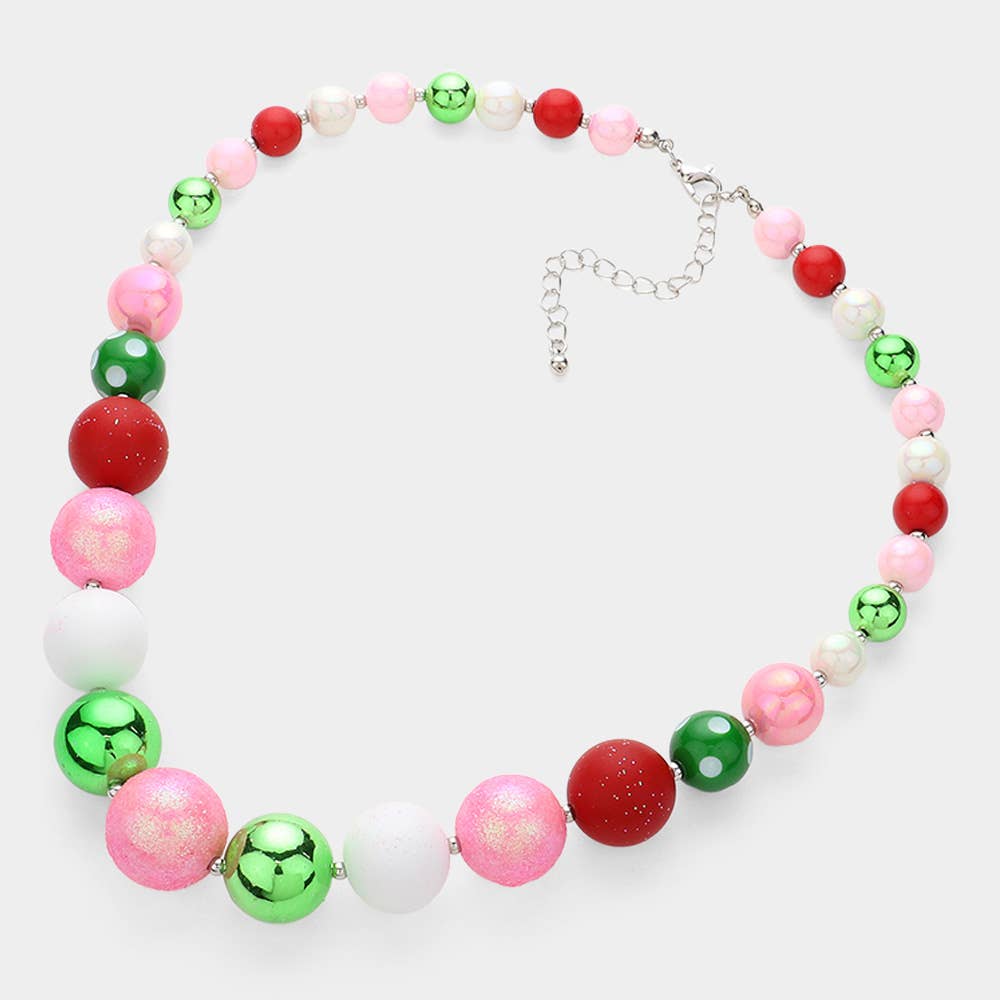 Christmas Beads Beaded Necklace