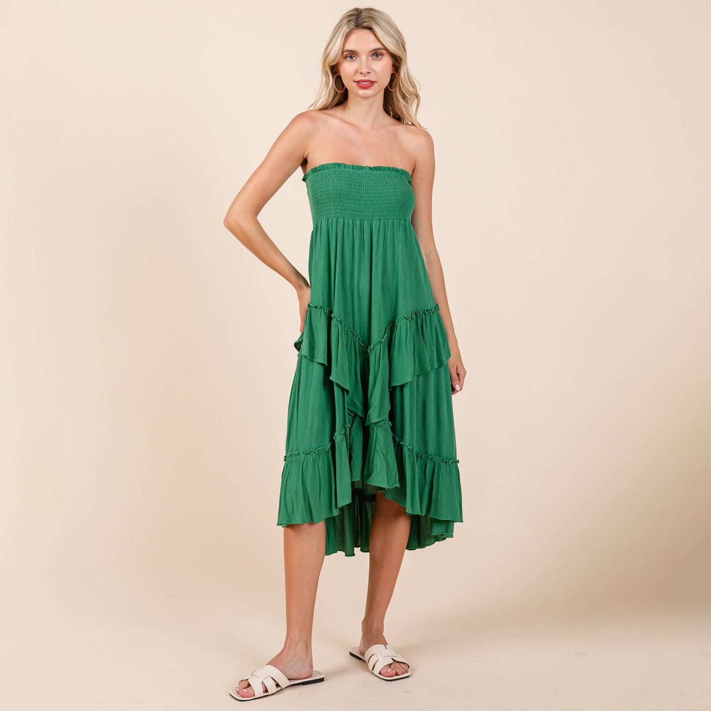 Asymetrical Ruffle Hem Convertible Skirt Dress